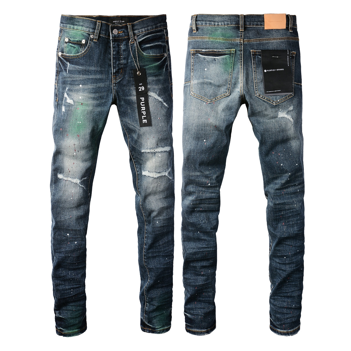 PURPLE Blue Stretch Jeans 9070 with Medium Elasticity andFull Length Design