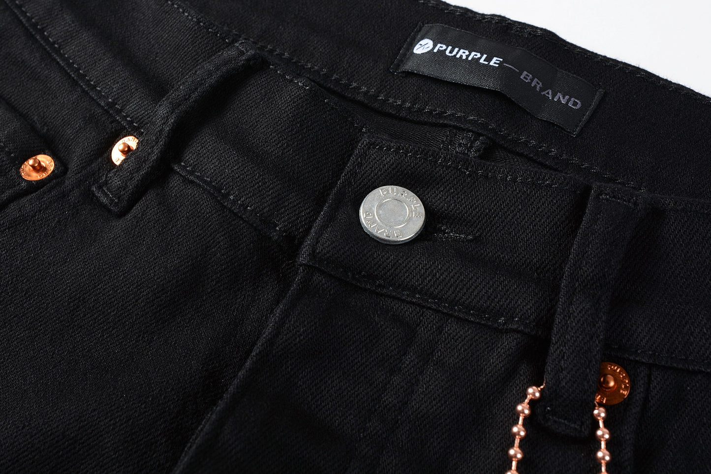 PURPLE Men Streetwear Skinny Jeans Black Wash with Clean Minimalist Style 9023
