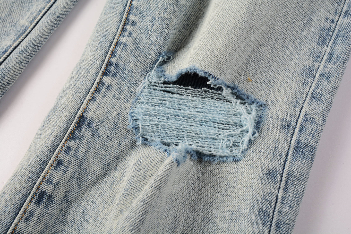PURPLE Men Streetwear Jeans Distressed Light Blue Abstract Ripped skinny 9093