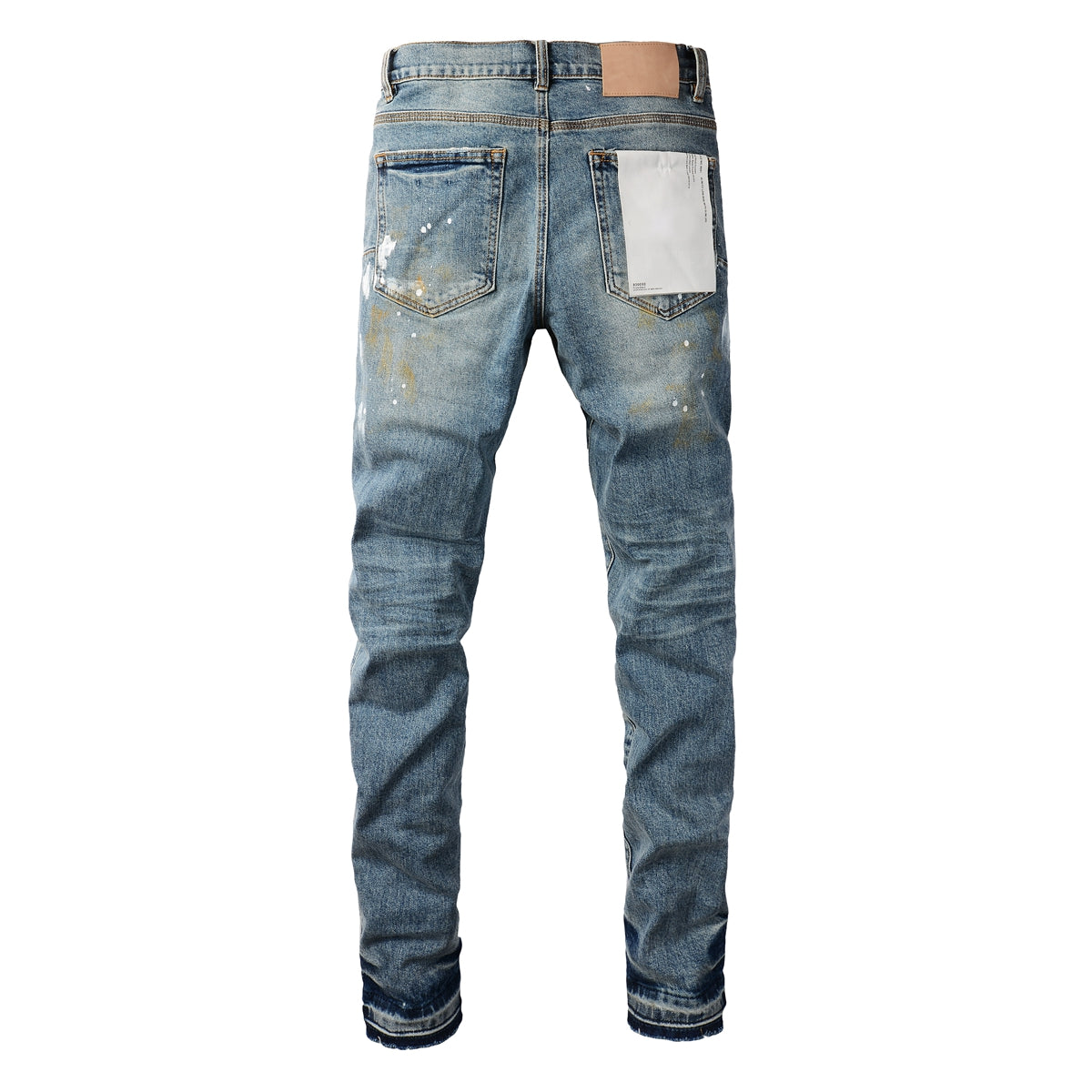 PURPLE Blue Paint Distressed Jeans 9077 with VintageInspired Worn Look