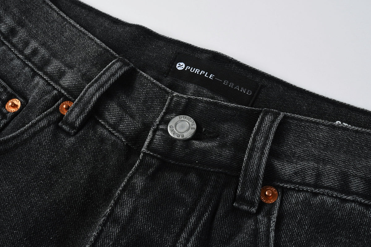 PURPLE Men Streetwear Wide-Leg Jeans Black Gray Wash with 3D Pinched Pleats