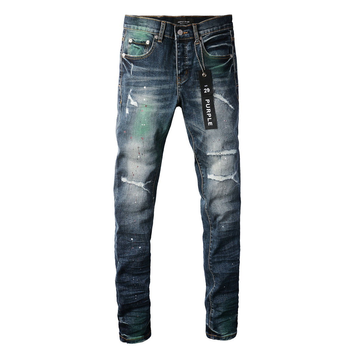 PURPLE Blue Stretch Jeans 9070 with Medium Elasticity andFull Length Design