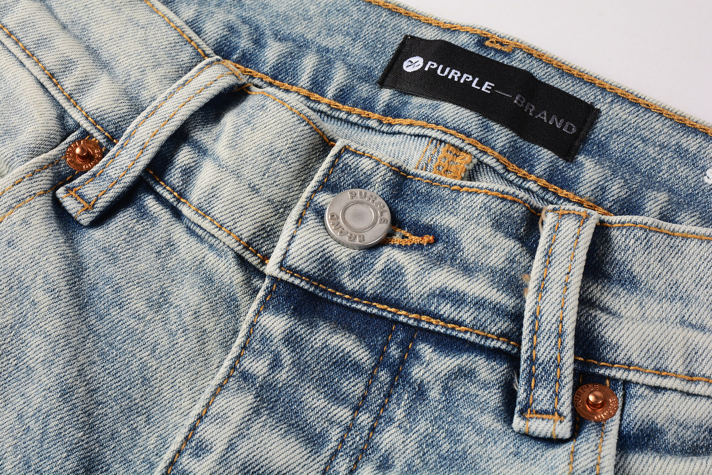 PURPLE Men Streetwear Jeans Distressed Light Blue Abstract Ripped skinny 9093