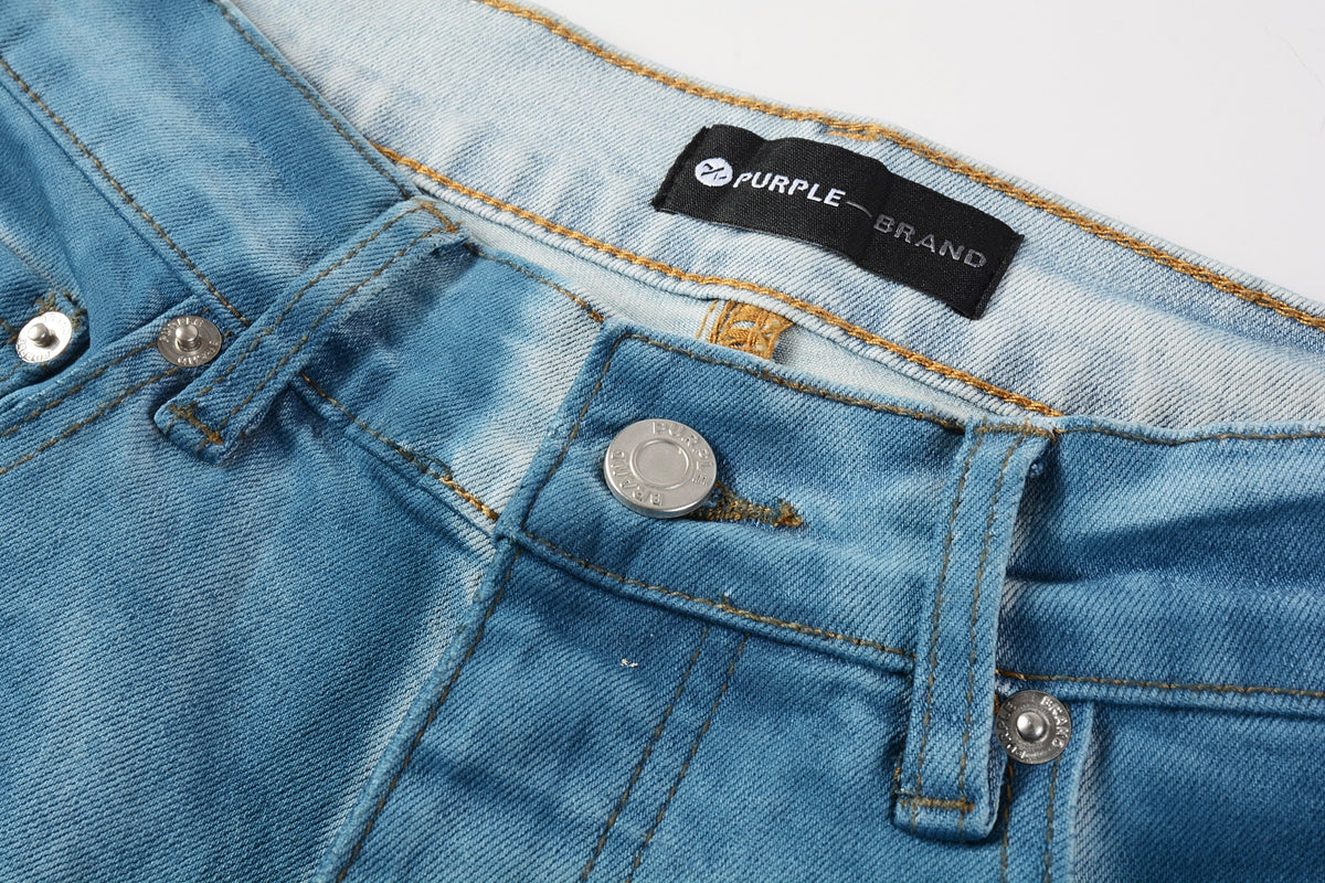 PURPLE Men classic streetwear Jeans Washed BlueClean Look Skinny Fit 9106