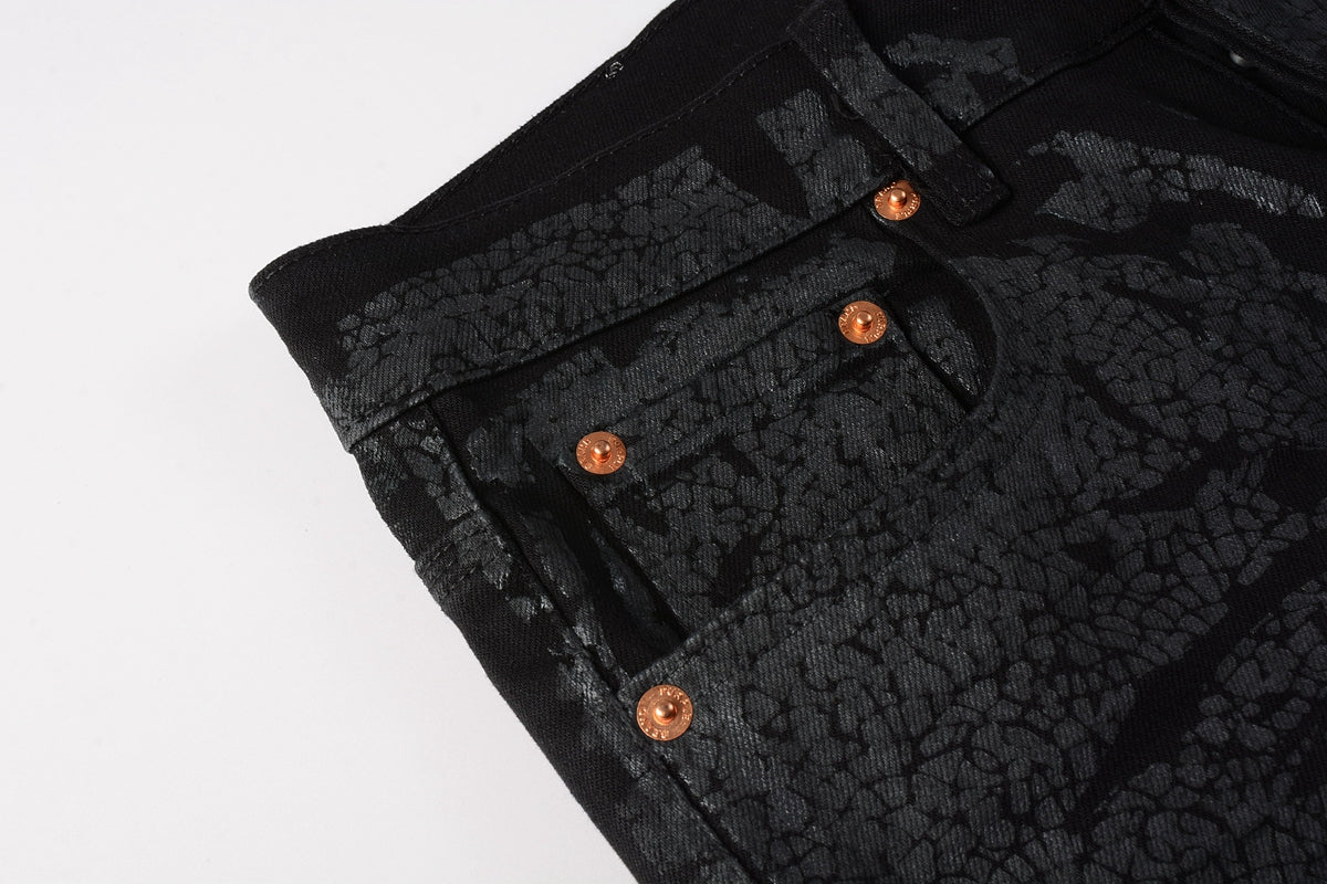 PURPLE Jeans Coating Texture Personalized Fashion Trend High quality pants 9026