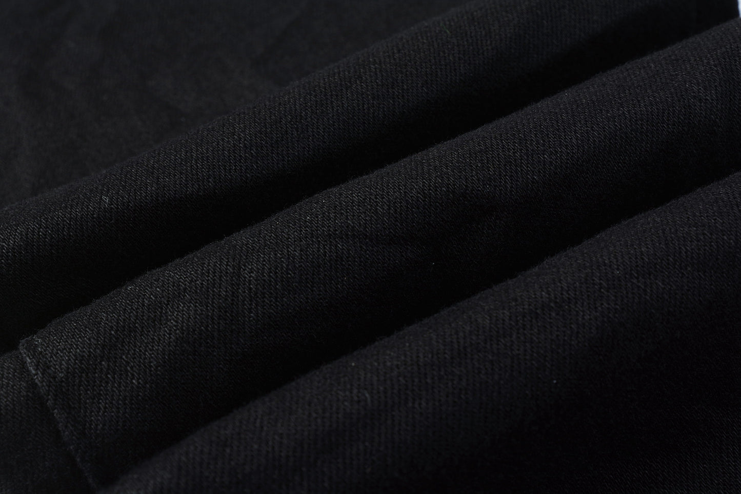 PURPLE Men Streetwear Skinny Jeans Black Wash with Clean Minimalist Style 9023