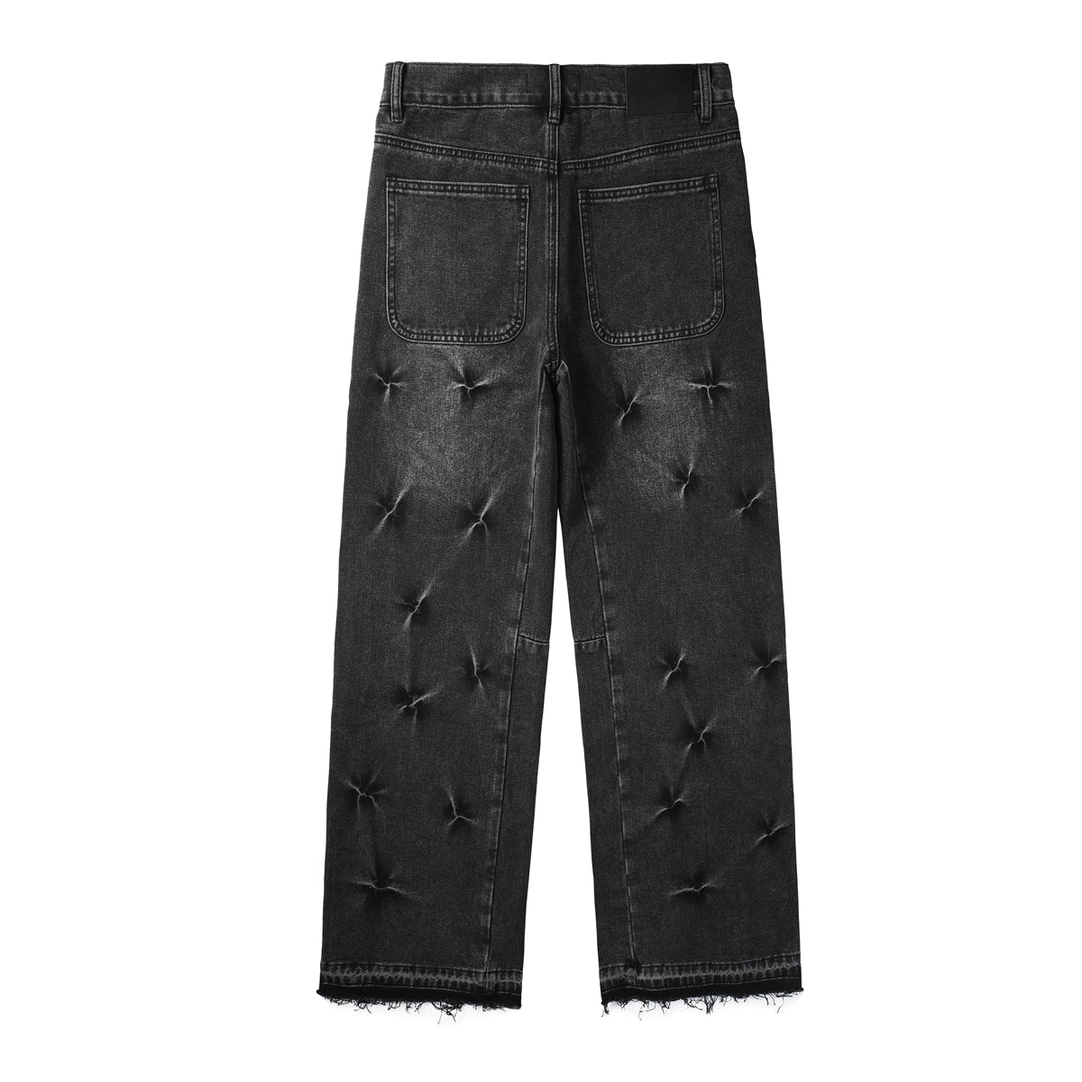 PURPLE Men Streetwear Wide-Leg Jeans Black Gray Wash with 3D Pinched Pleats