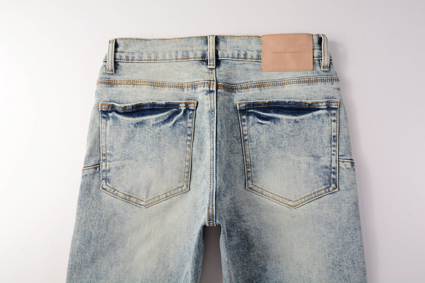 PURPLE Men Streetwear Jeans Distressed Light Blue Abstract Ripped skinny 9093