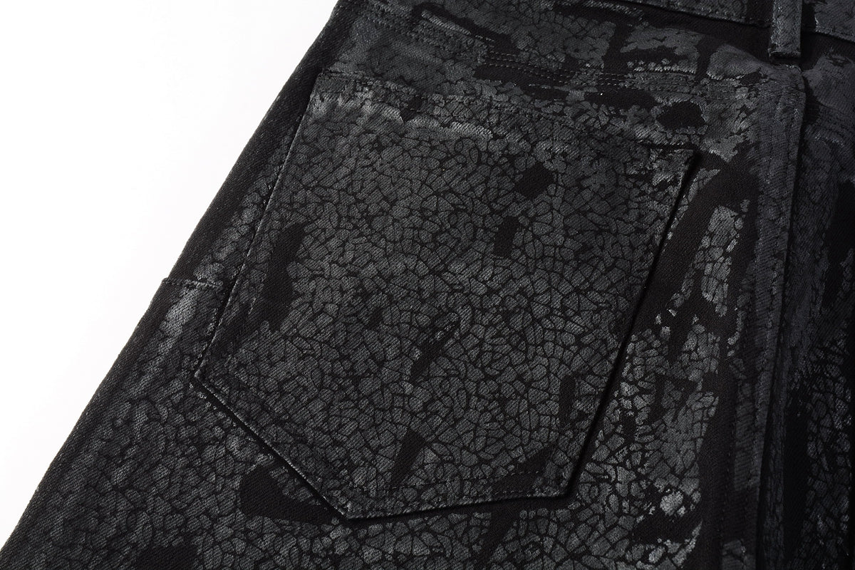 PURPLE Jeans Coating Texture Personalized Fashion Trend High quality pants 9026