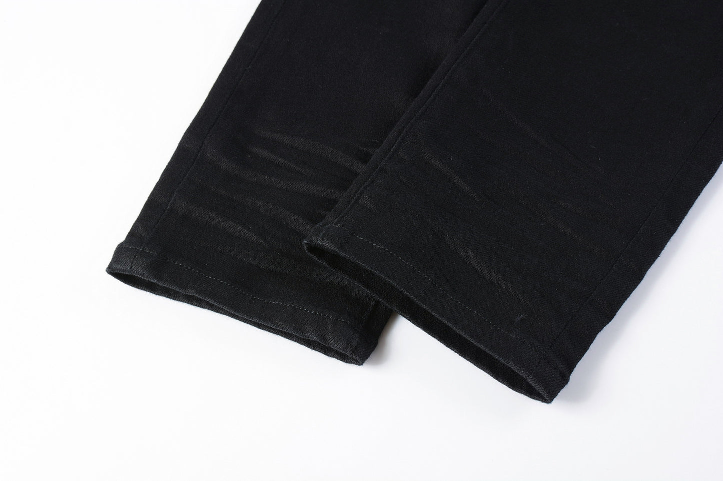 PURPLE Men Streetwear Skinny Jeans Black Wash with Distressed Rip Details 9022
