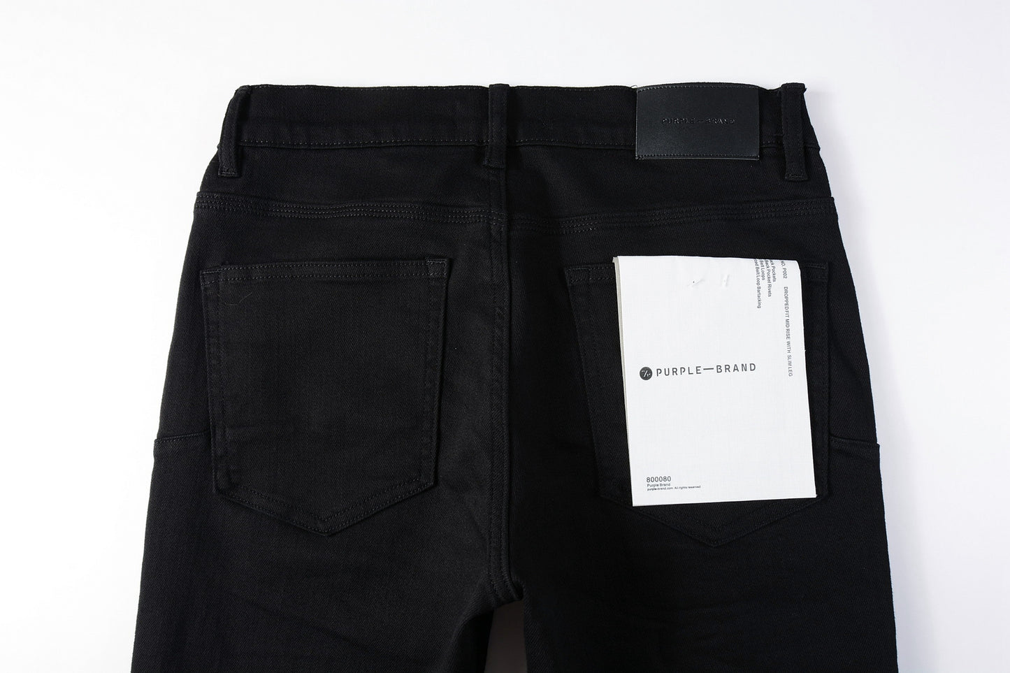 PURPLE Men Streetwear Skinny Jeans Black Wash with Clean Minimalist Style 9023