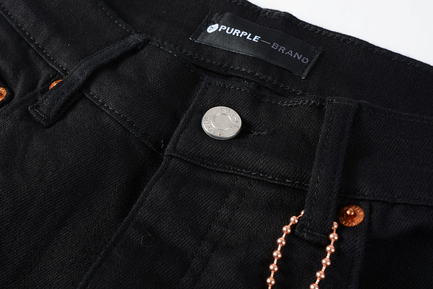 PURPLE Men Streetwear Skinny Jeans Black Wash with Distressed Rip Details 9022