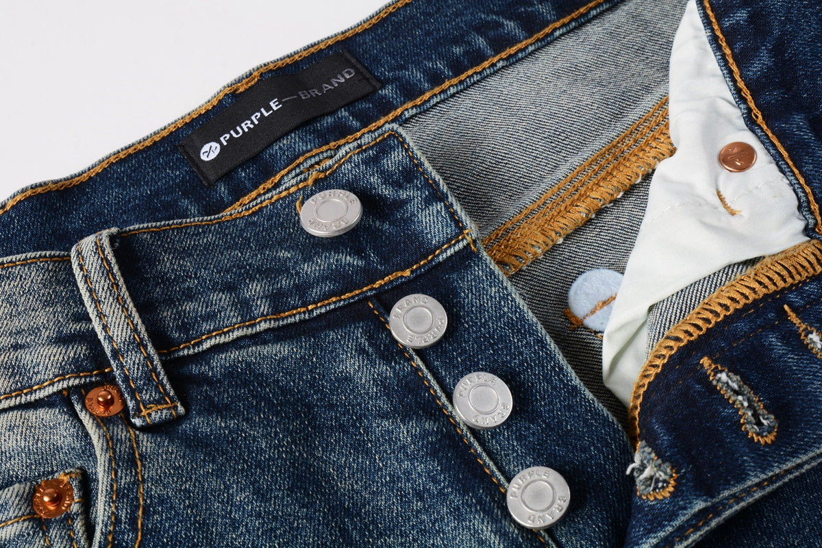 PURPLE Men Classic Streetwear Jeans Light Washed Distressed skinny Fit 9097