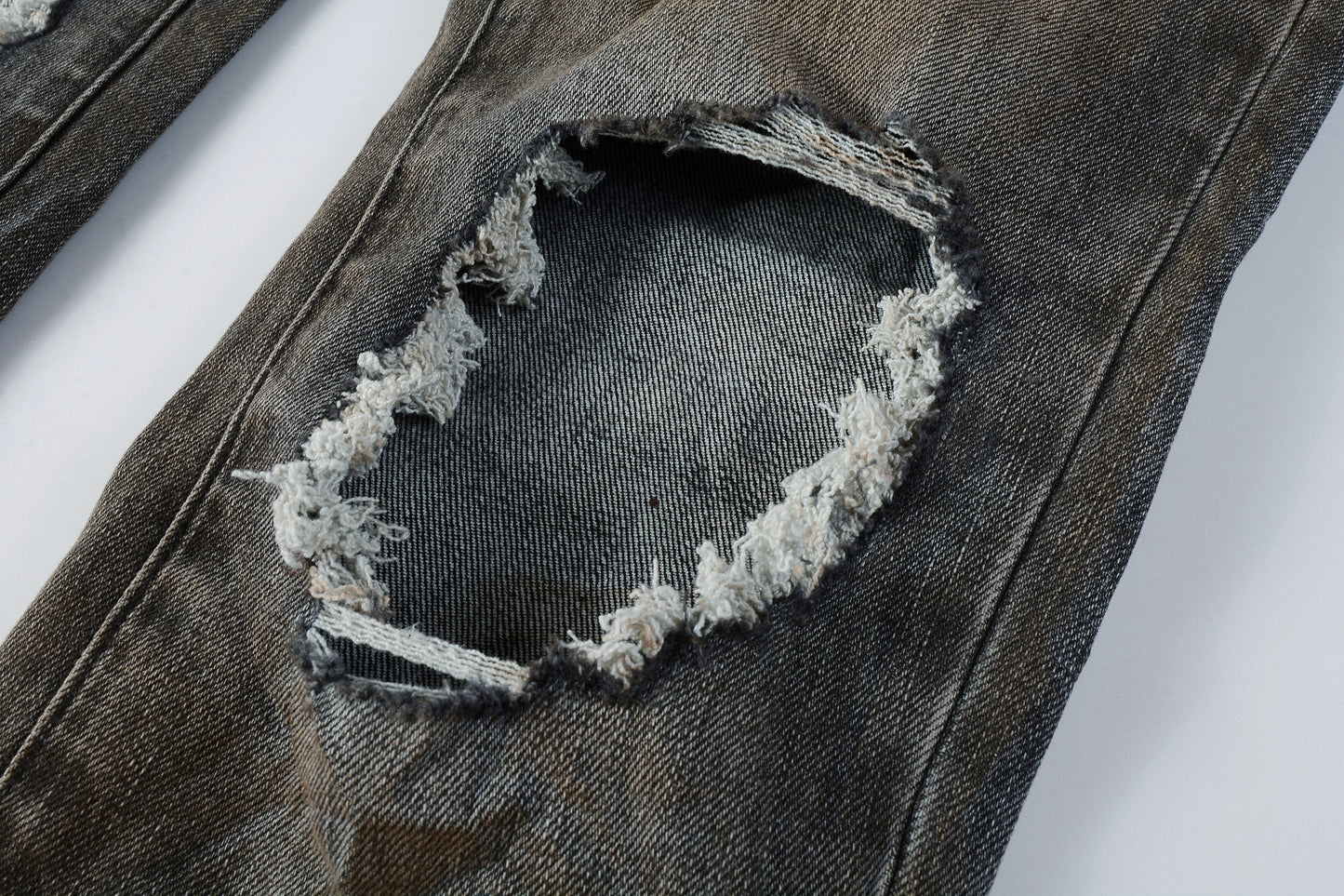 PURPLE New High Quality Mens Jeans Designer Jeans Fashion Distressed Ripped Denim Cargo For Men High Street Fashion 9031