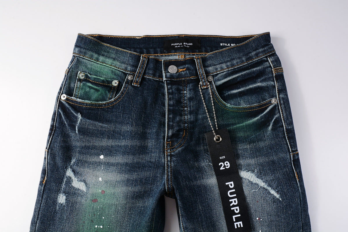 PURPLE Blue Stretch Jeans 9070 with Medium Elasticity andFull Length Design