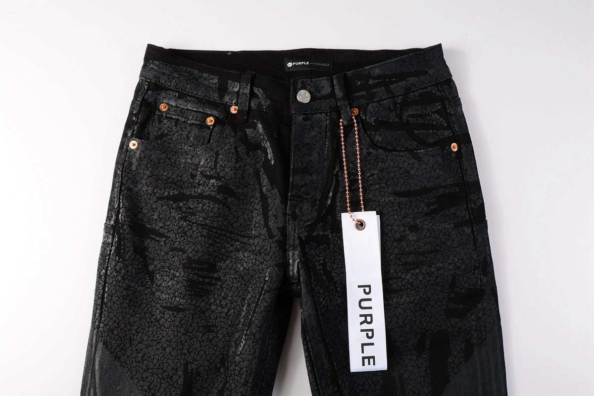 PURPLE Jeans Coating Texture Personalized Fashion Trend High quality pants 9026