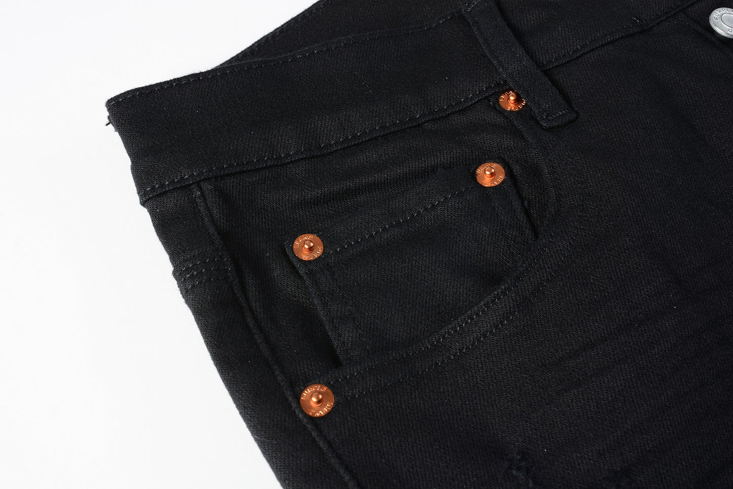 PURPLE Men Streetwear Skinny Jeans Black Wash with Distressed Rip Details 9022