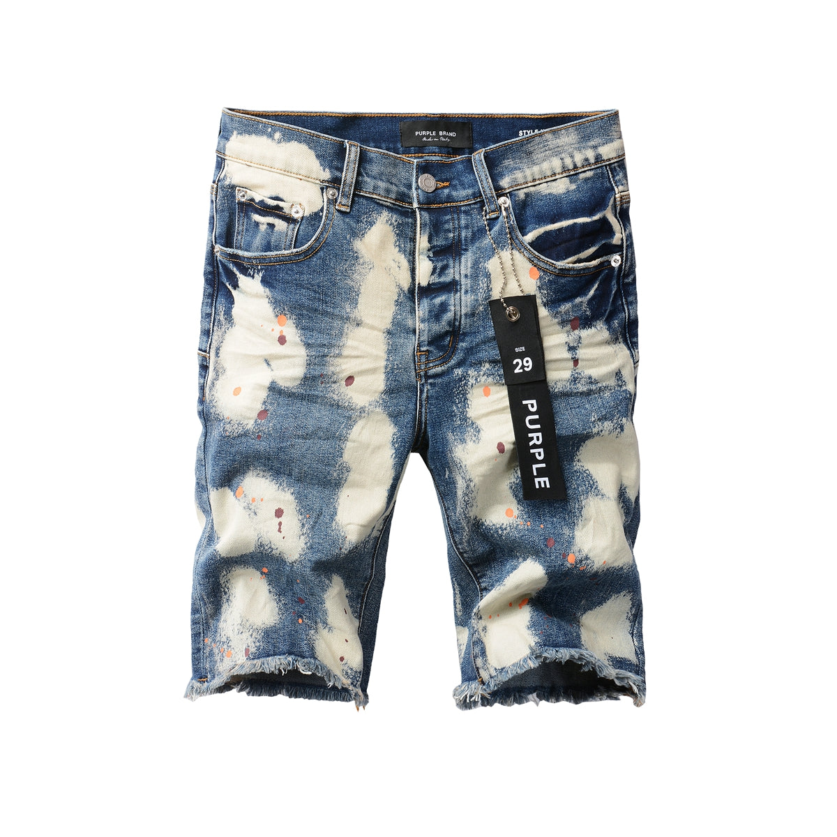 PURPLE Men Streetwear Skinny Jeans Black and White Graffiti Wash with Multi Color Paint Splash 5090