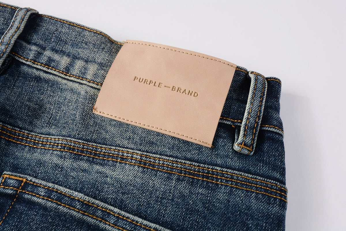 PURPLE Men Classic Streetwear Jeans Light Washed Distressed skinny Fit 9097