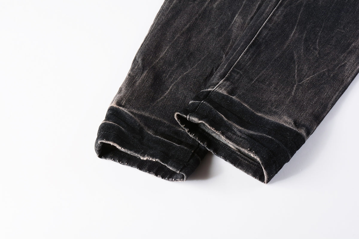 PURPLE Jeans Mens Jeans Man Jeans Pants Designer Black Skinny Stickers Light Wash Ripped Motorcycle 9057