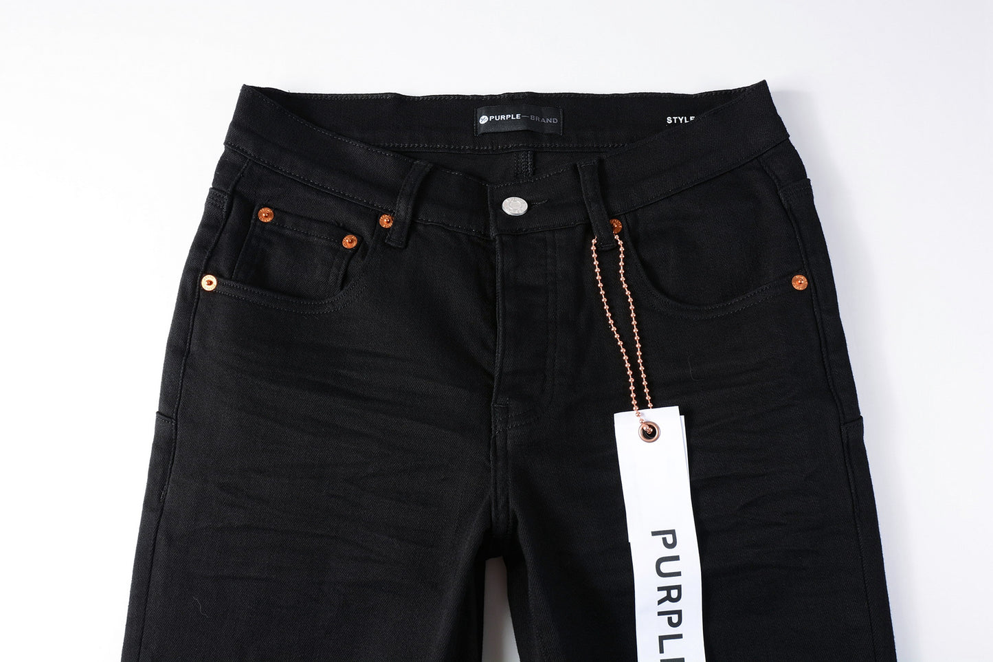 PURPLE Men Streetwear Skinny Jeans Black Wash with Clean Minimalist Style 9023