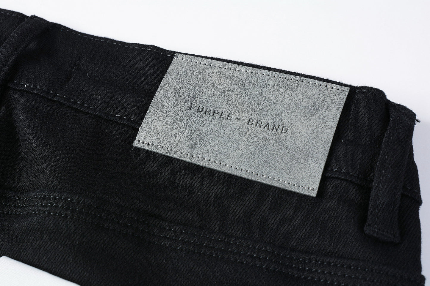 PURPLE Men Streetwear Skinny Jeans Black Wash with Distressed Rip Details 9022
