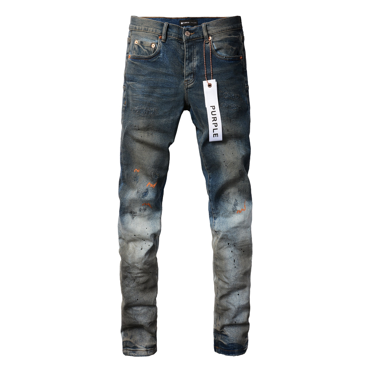PURPLE Mens Purple Ripped Jeans Skinny Slim Fit Denim Pants Designer Flared Jeans for Men 9009