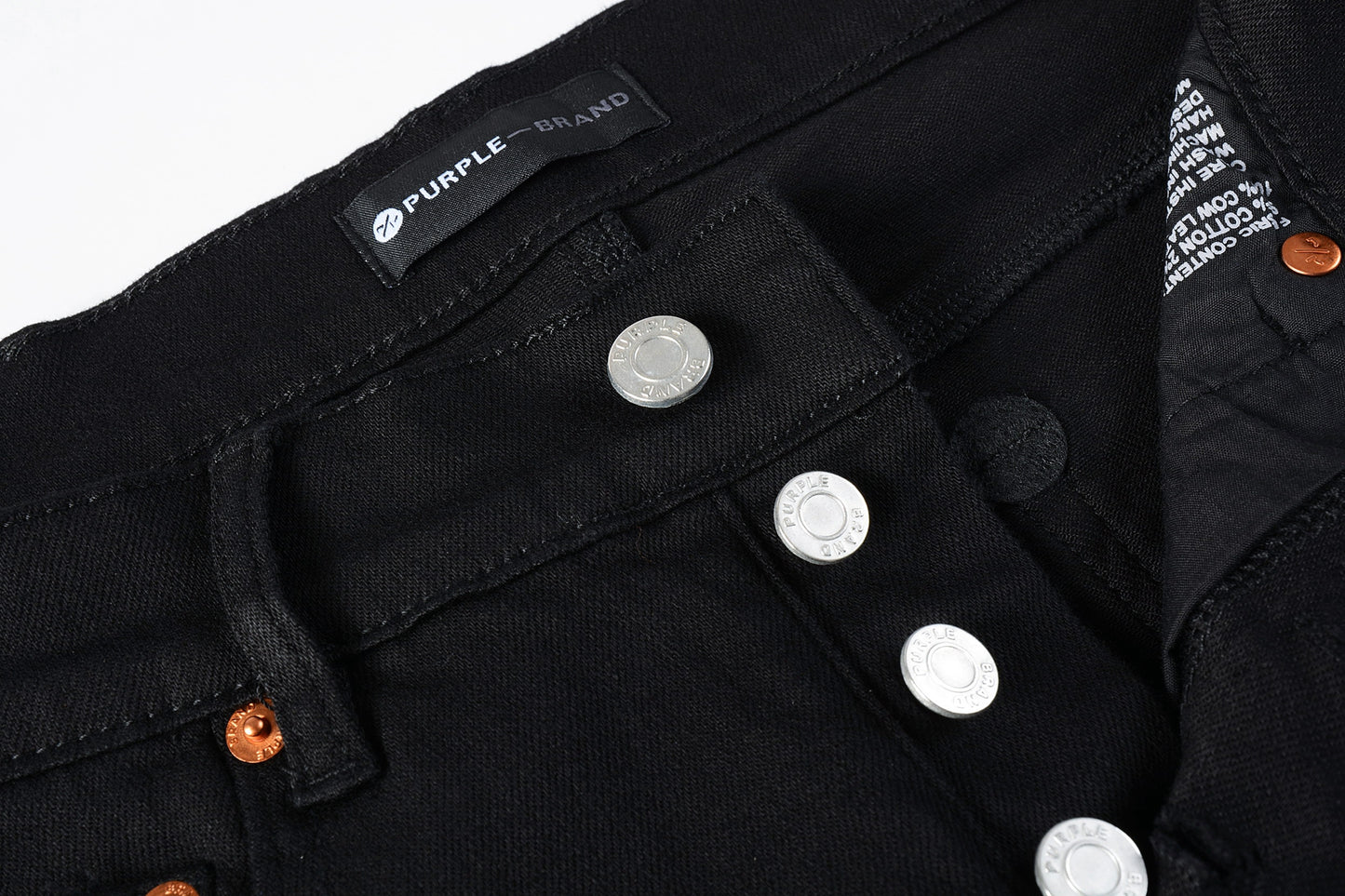 PURPLE Men Streetwear Skinny Jeans Black Wash with Clean Minimalist Style 9023