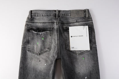 PURPLE  New High Quality Mens Jeans Designer Jeans Fashion Distressed Ripped Denim Cargo For Men High Street Fashion 9031