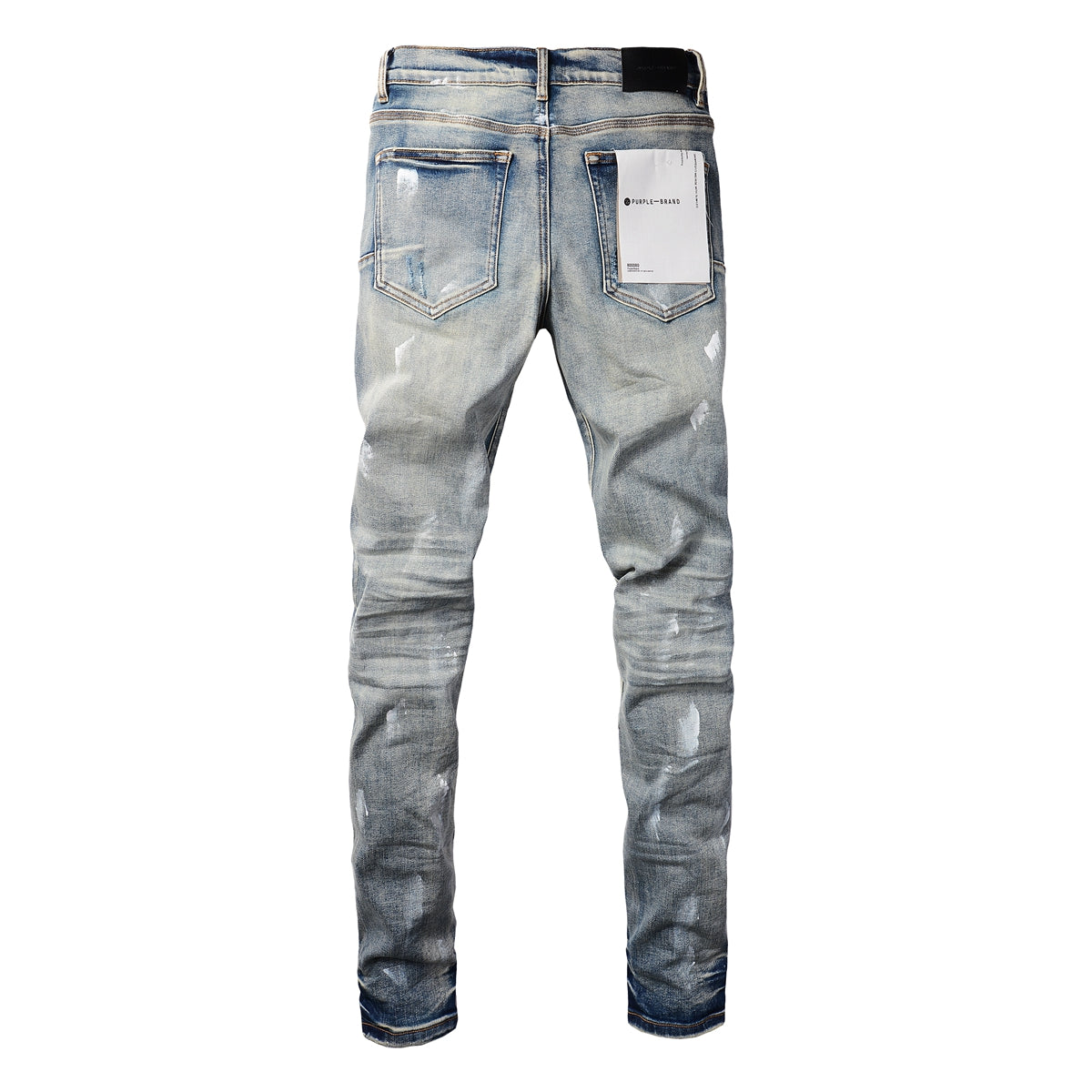 PURPLE  Designer Women Purple High Street Purple Denim Black Long Mid Pants Hole for Men Purple Jeans 9043