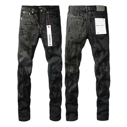 PURPLE  Jeans Coating Texture Personalized Fashion Trend High quality pants 9026