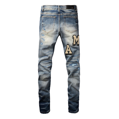 PURPLE  Purple Mens Jeans Designer Jeans High-End Quality Slim Casual Straight Design Skinny Straight Jeans