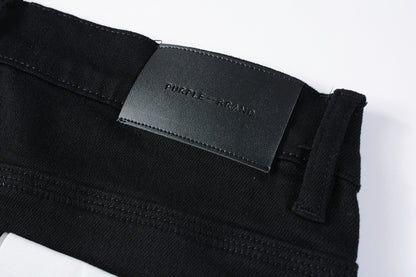 PURPLE  Men Streetwear Skinny Jeans Black Wash with Clean Minimalist Style 9023