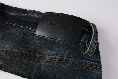 PURPLE  Men Streetwear Skinny Jeans Dark Gray Wash with White Paint Splatter and Brush Strokes 9036
