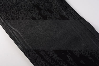 PURPLE  Jeans Coating Texture Personalized Fashion Trend High quality pants 9026