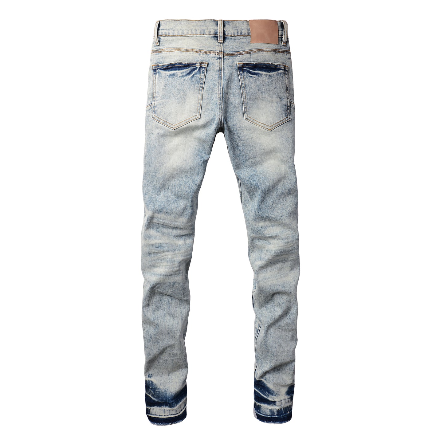 PURPLE  Men Streetwear Jeans Distressed Light Blue Abstract Ripped skinny 9093