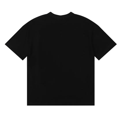 PURPLE Men Streetwear Short Sleeve Tee Black & White with Purple Brand Abstract Figure Print