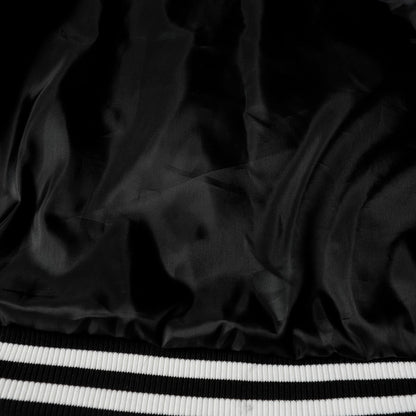 Chrome Hearts Layered Cross Varsity Jacket - Black White Street Style Outerwear 2208