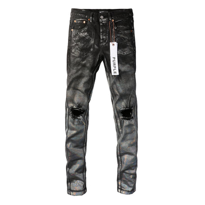 PURPLE  Luxury Jeans Designer Fashion Trousers Fashionable Pants Summer Breathable Cotton Blue Pants 9028