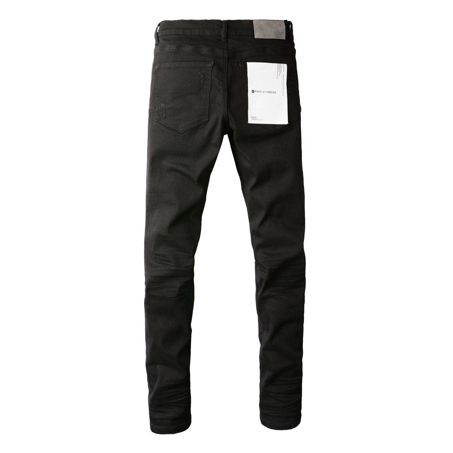 PURPLE  Men Streetwear Skinny Jeans Black Wash with Distressed Rip Details 9022