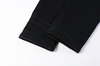 PURPLE  Men Streetwear Skinny Jeans Black Wash with Clean Minimalist Style 9023
