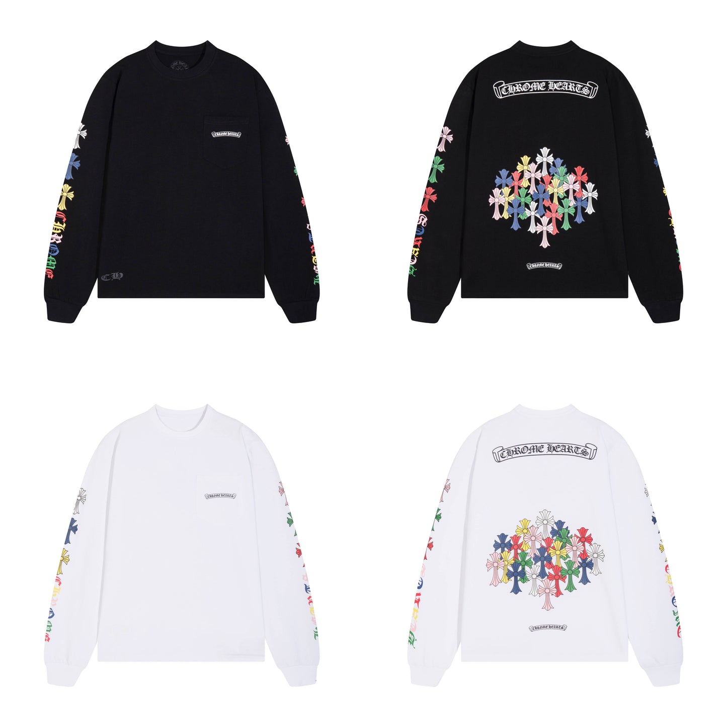 CHROME HEARTS  Men's Long-Sleeve T-shirtSweatshirt K8015