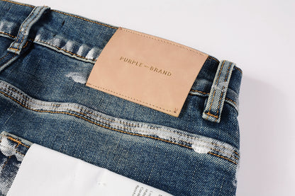 PURPLE  Jeans With Light Dark Paint Distressed Fashion Trend High 9040